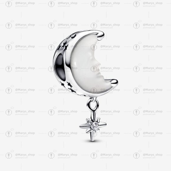 Pandora Moon & North Star Charm|Pendant - Picture 1 of 2